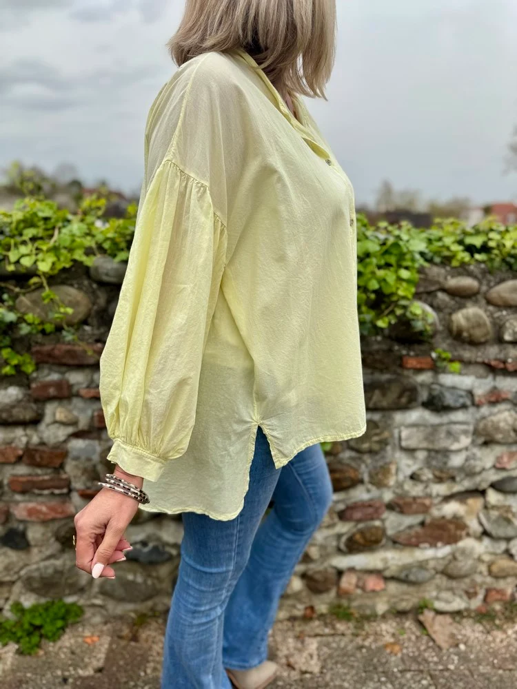 Chemise méga loose Lisa jaune pâle