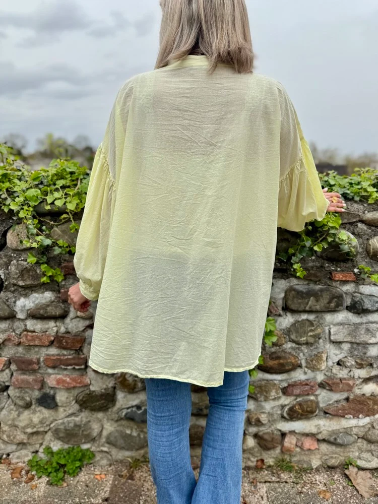 Chemise méga loose Lisa jaune pâle