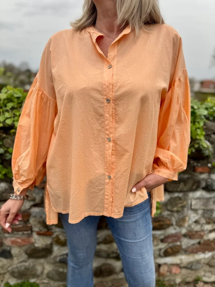 Chemise méga loose Lisa orange acidulé