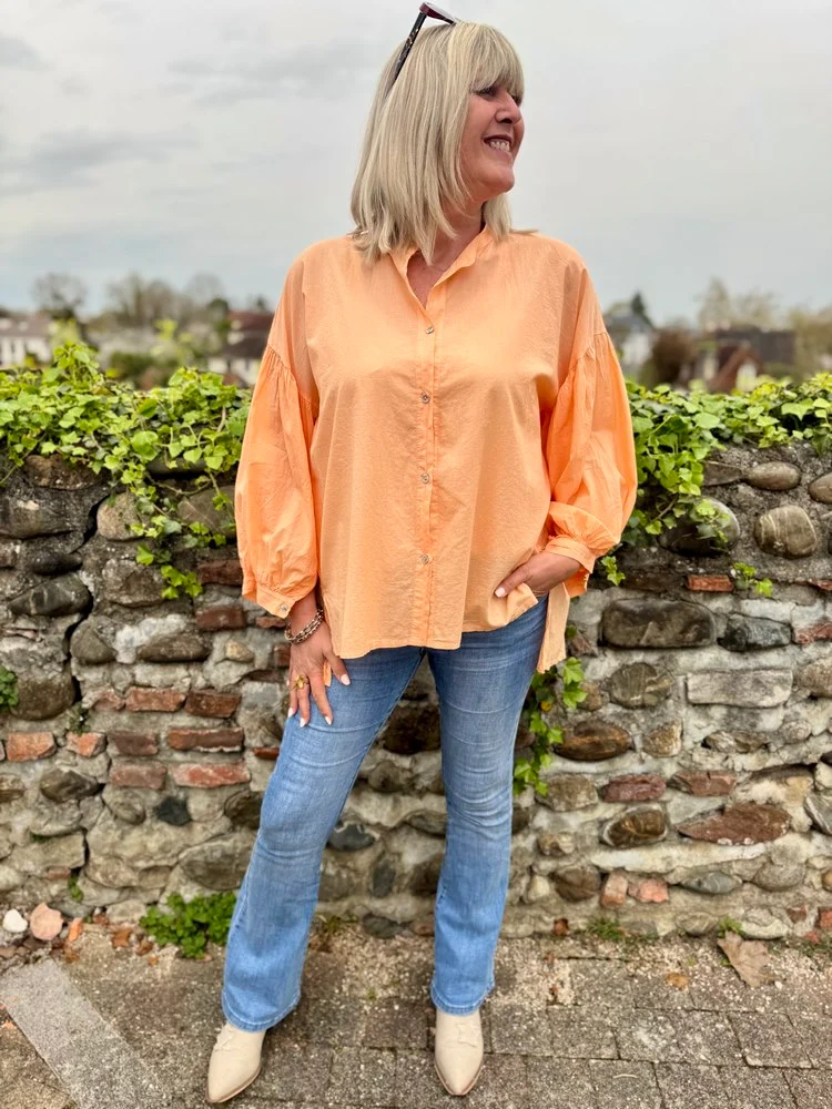 Chemise méga loose Lisa orange acidulé