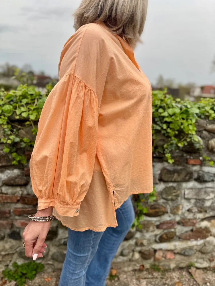 Chemise méga loose Lisa orange acidulé