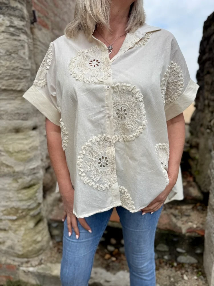 Chemise méga loose Ilona crème