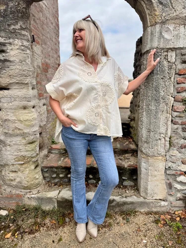 Chemise méga loose Ilona crème