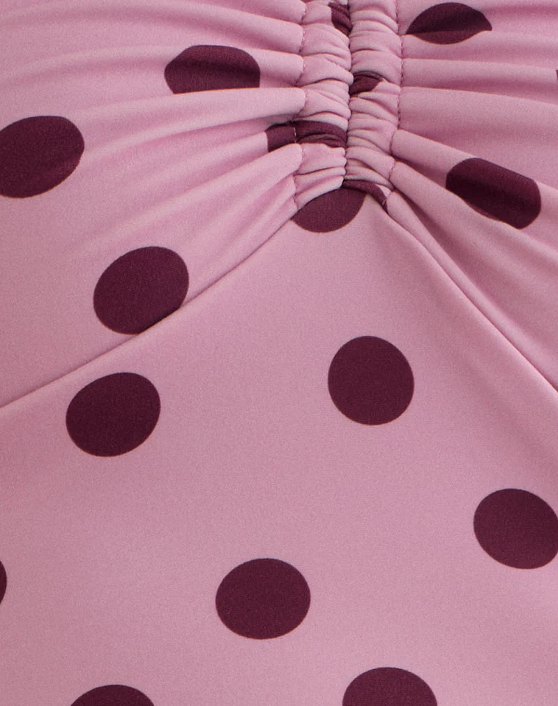 Tankini Baela rose à pois irréguliers