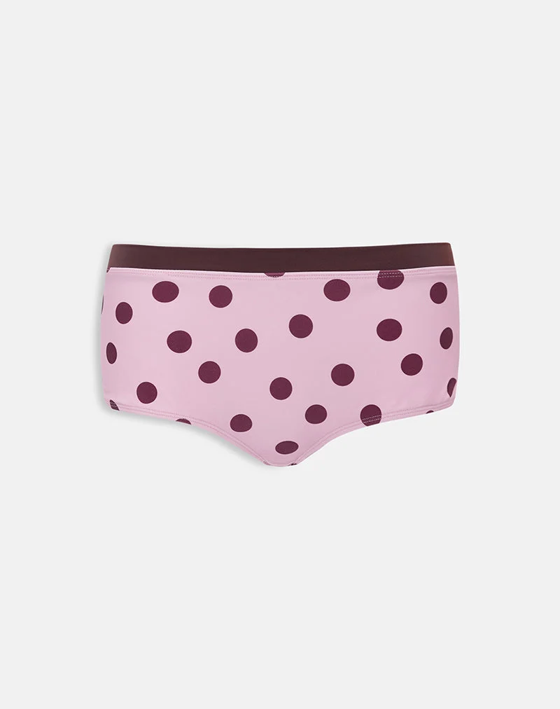 Short de bain Amy rose à pois irréguliers