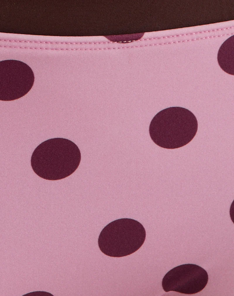 Short de bain Amy rose à pois irréguliers