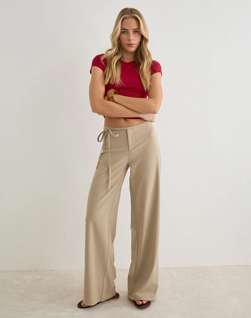 Pantalon Diomira beige avec cordon