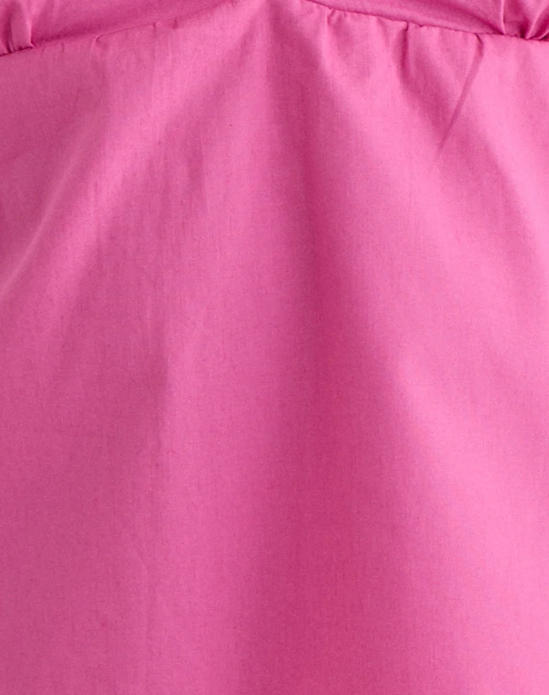 Haut à encolure dos nu Eldana en popeline rose rose