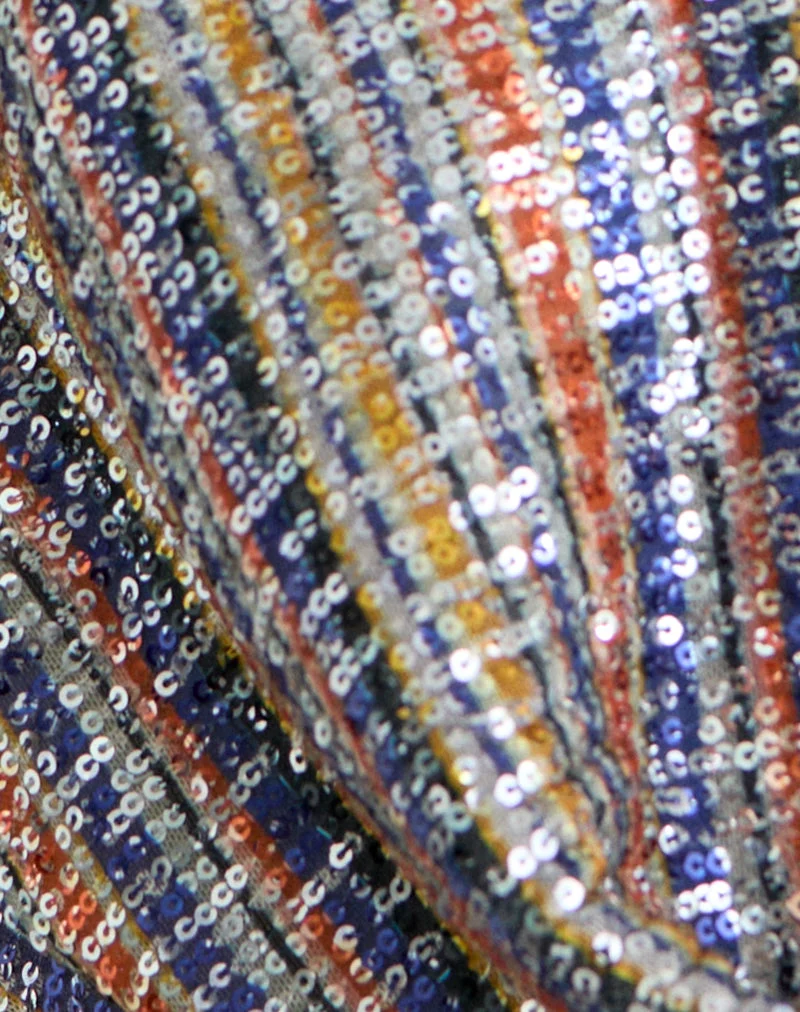 Haut plongeant Kusini à rayures multicolores pailletées
