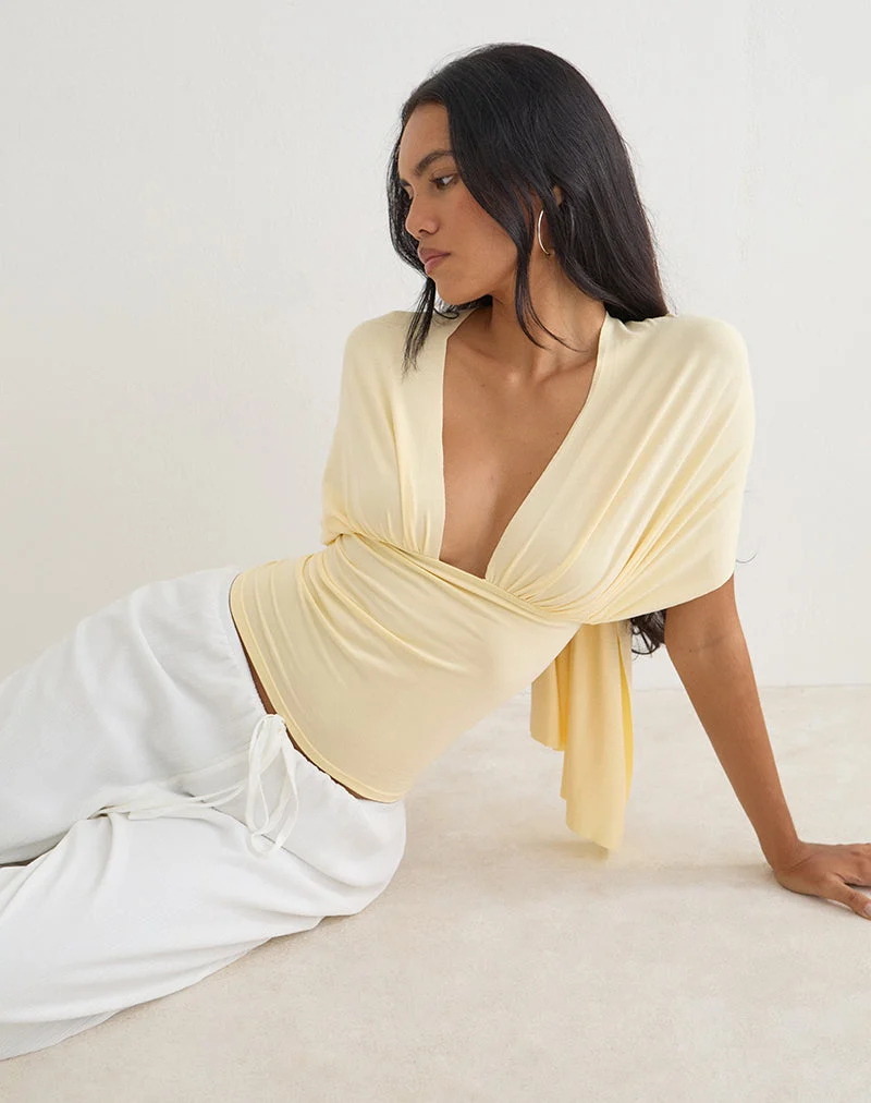 Haut « Tex Tie Back » couleur citron