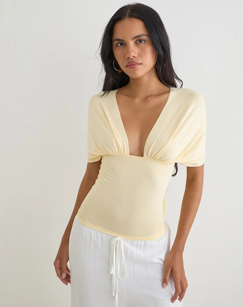 Haut « Tex Tie Back » couleur citron