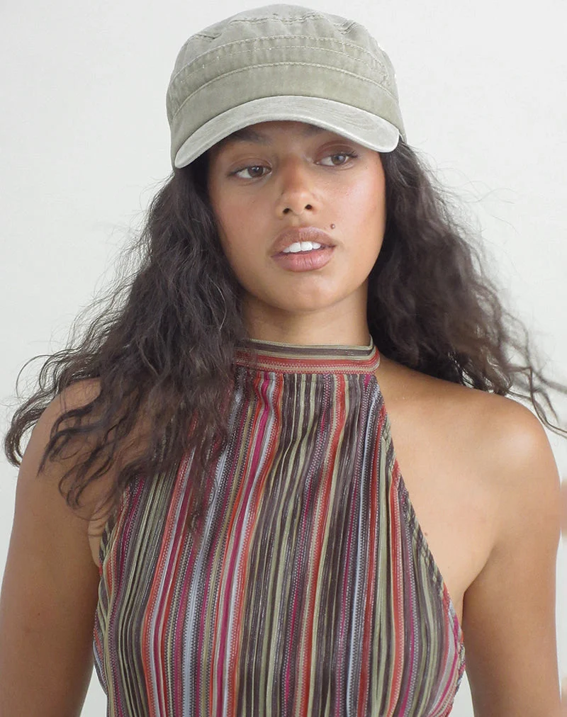 Haut Brienne en plissé chatoyant multicolore marron