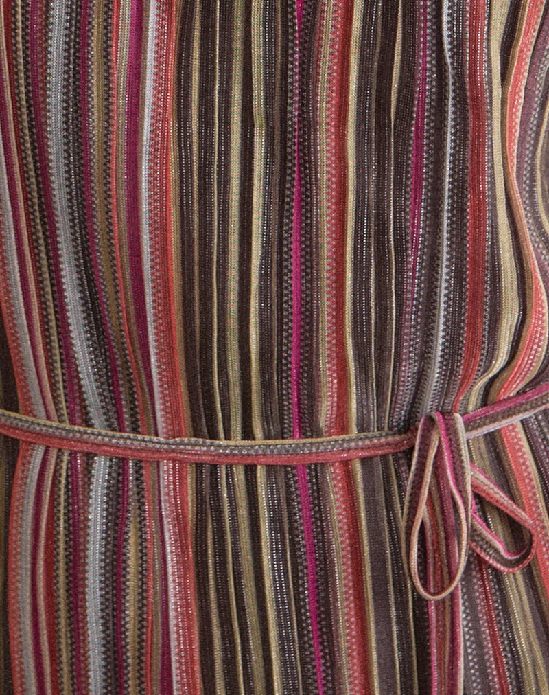 Haut Brienne en plissé chatoyant multicolore marron