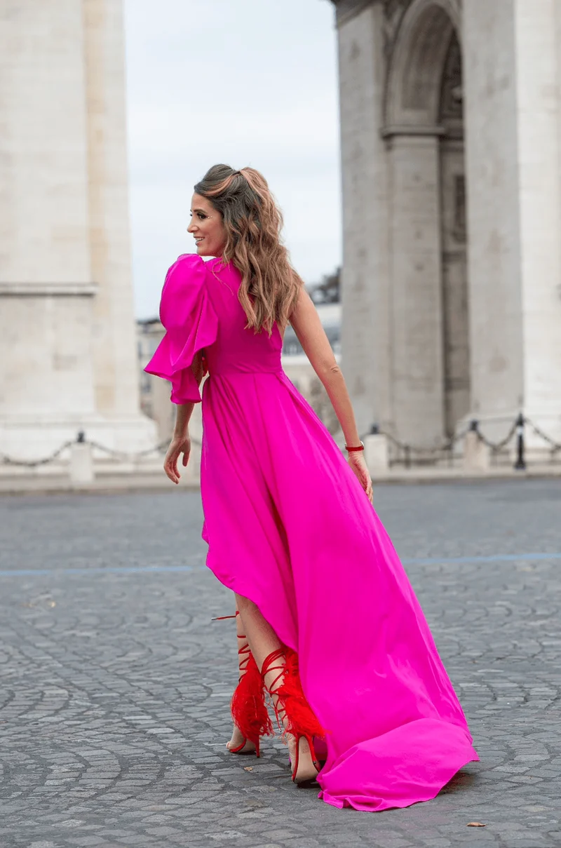 Robe asymétrique Cappadocia fuschia