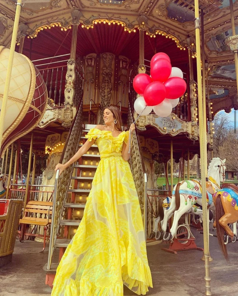Robe longue du soir Ortiz jaune
