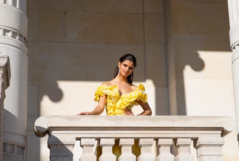 Robe longue du soir Ortiz jaune
