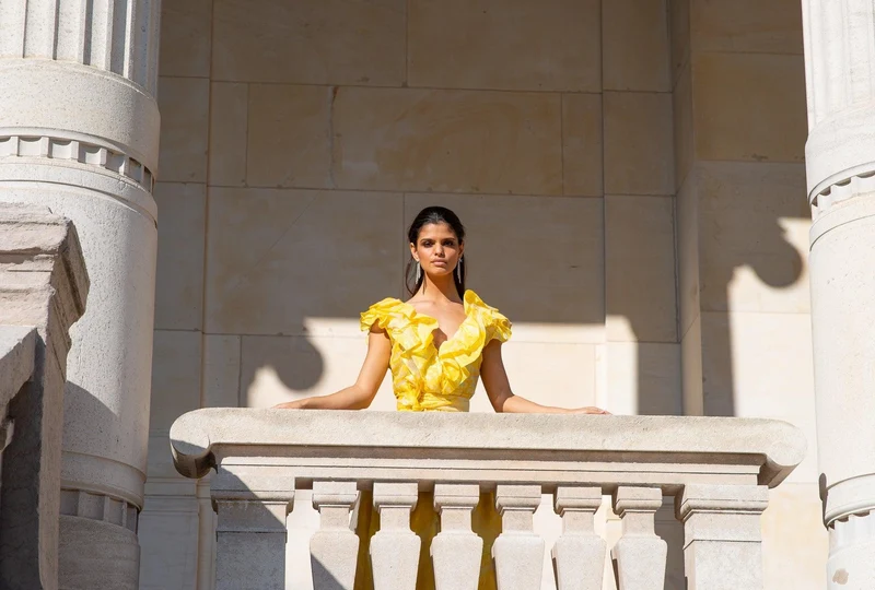 Robe longue du soir Ortiz jaune