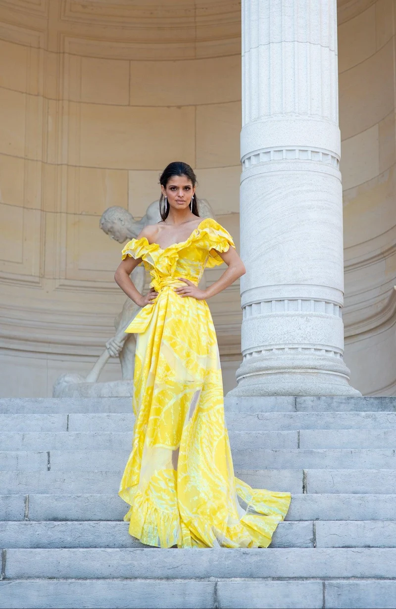 Robe longue du soir Ortiz jaune