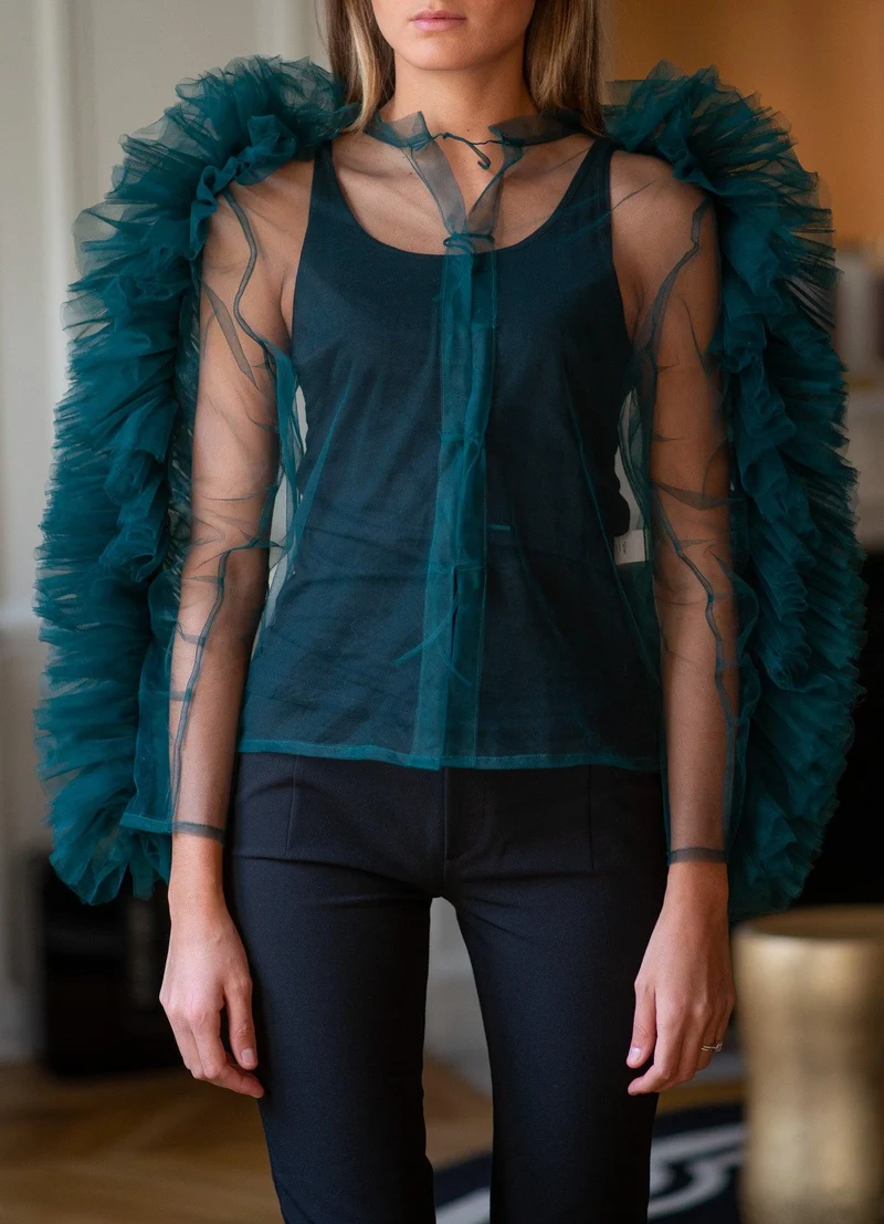 Top manches tulle oversize