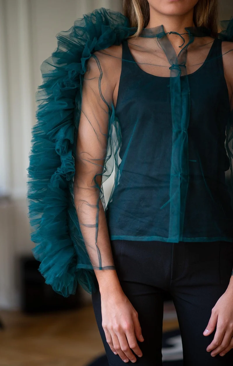 Top manches tulle oversize