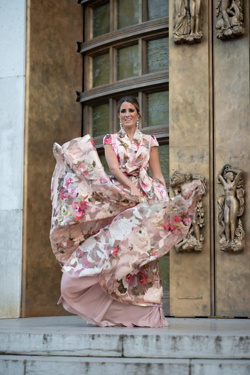 Robe longue du soir Izamal fleuris