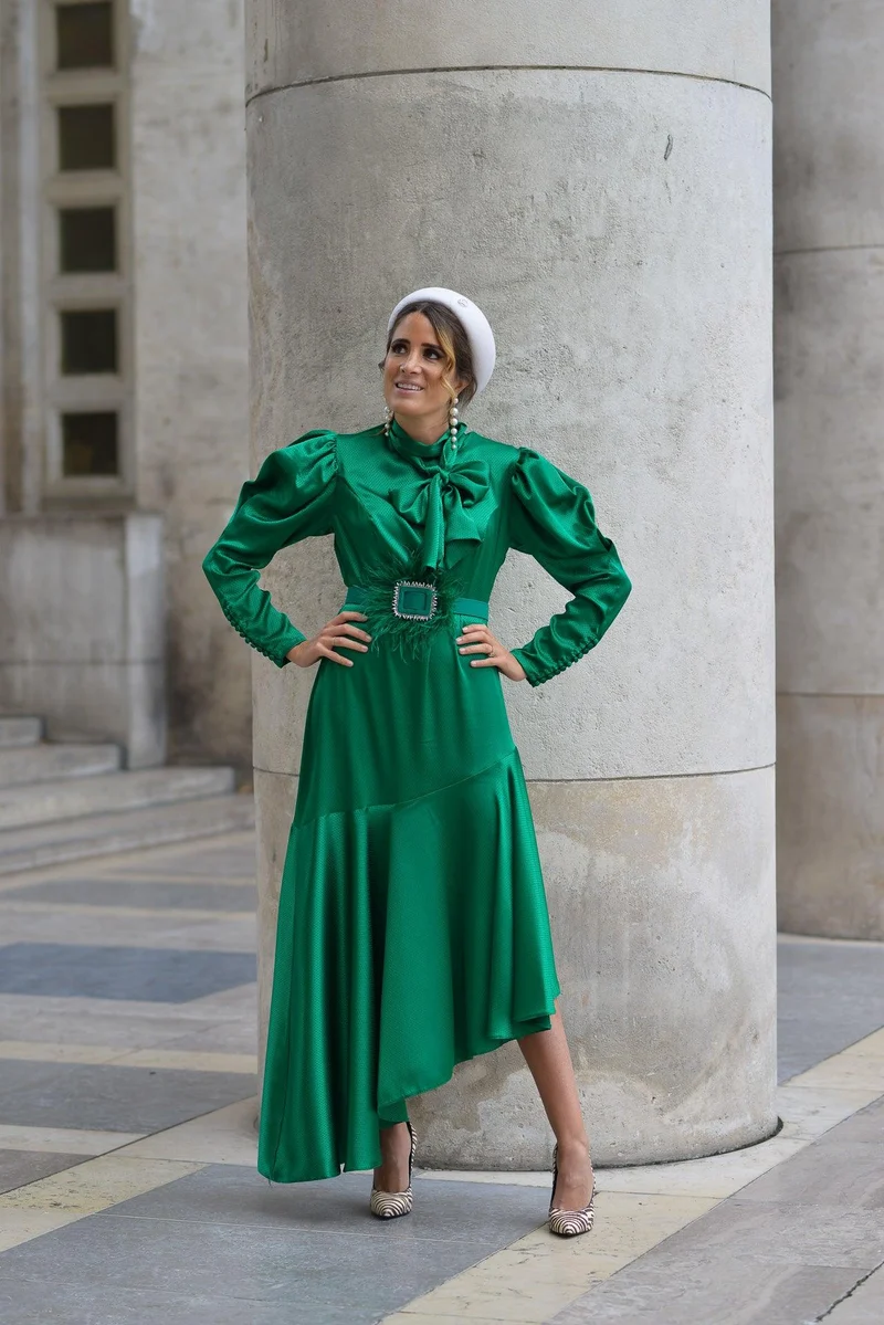 Robe en soie verte Istanbul