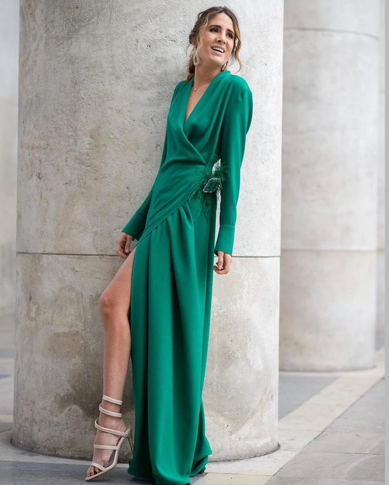 Robe longue du soir Jade verte