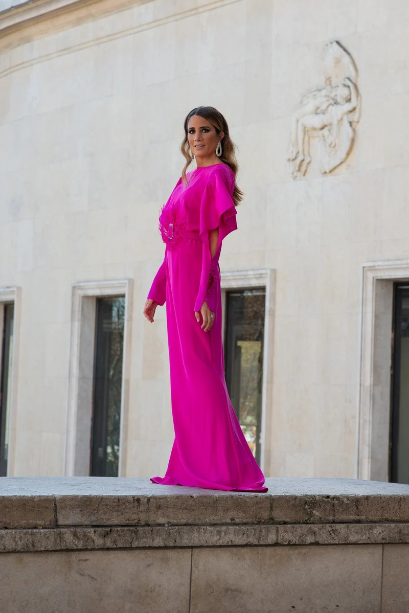 Robe Georgia fuschia manche soie