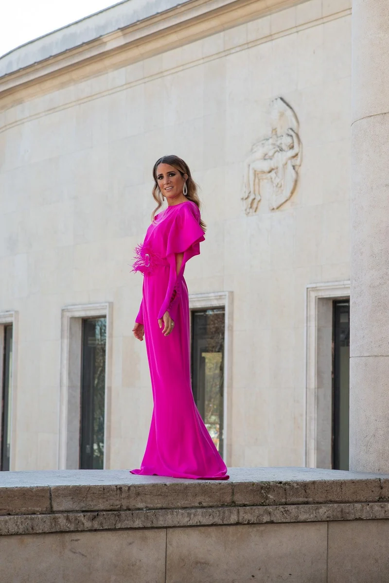 Robe Georgia fuschia manche soie
