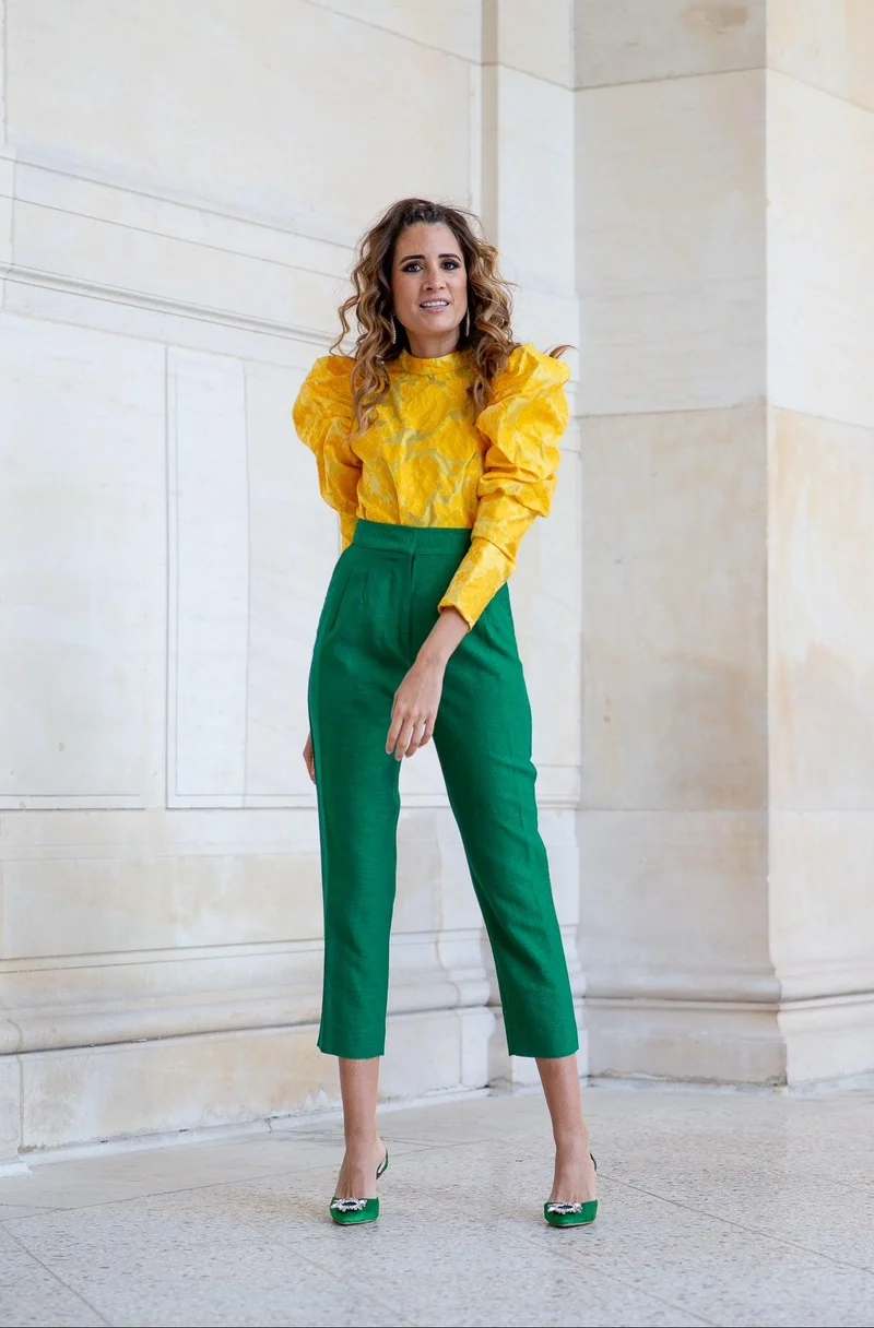 Pantalon fuselé vert