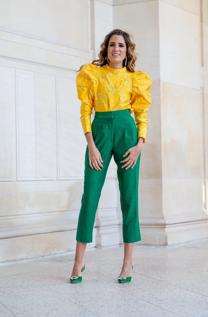 Pantalon fuselé vert