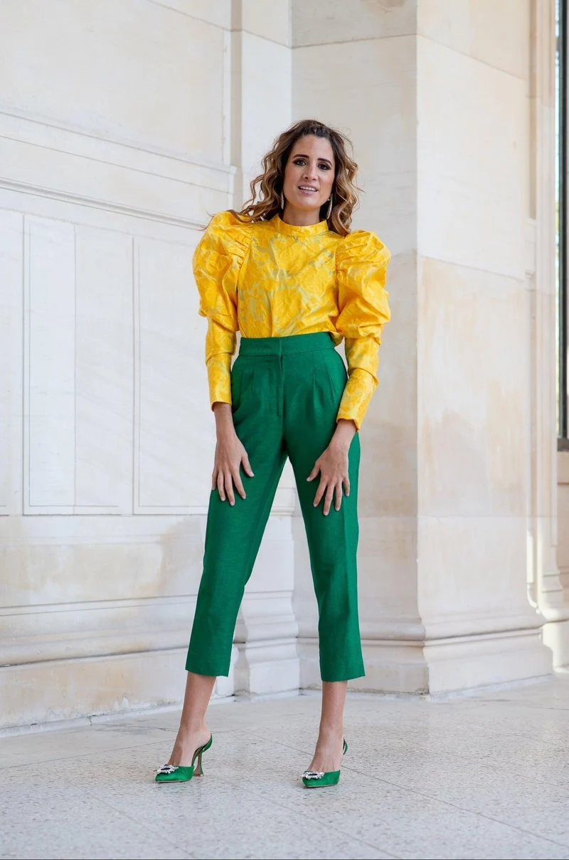 Pantalon fuselé vert