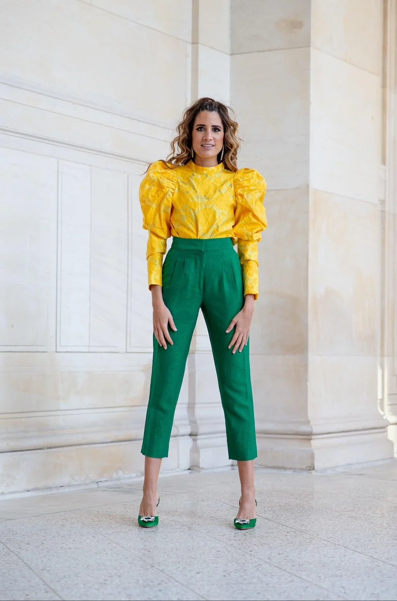 Pantalon fuselé vert