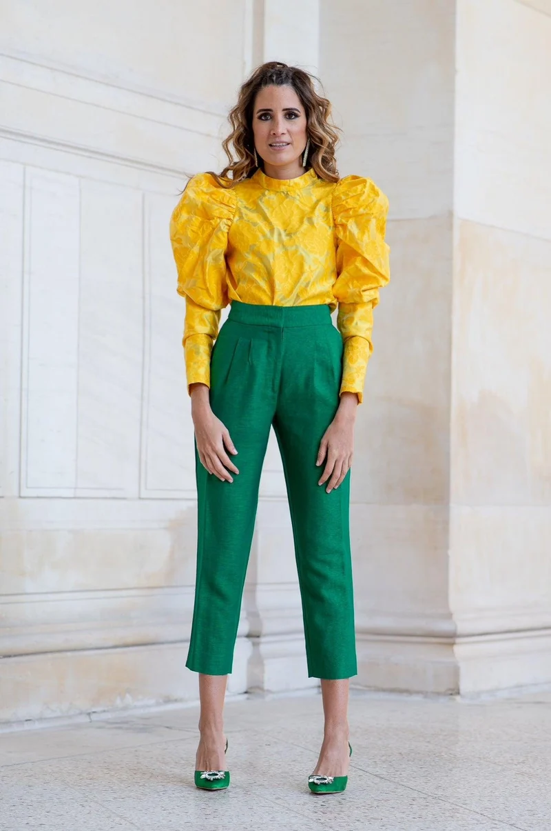 Pantalon fuselé vert