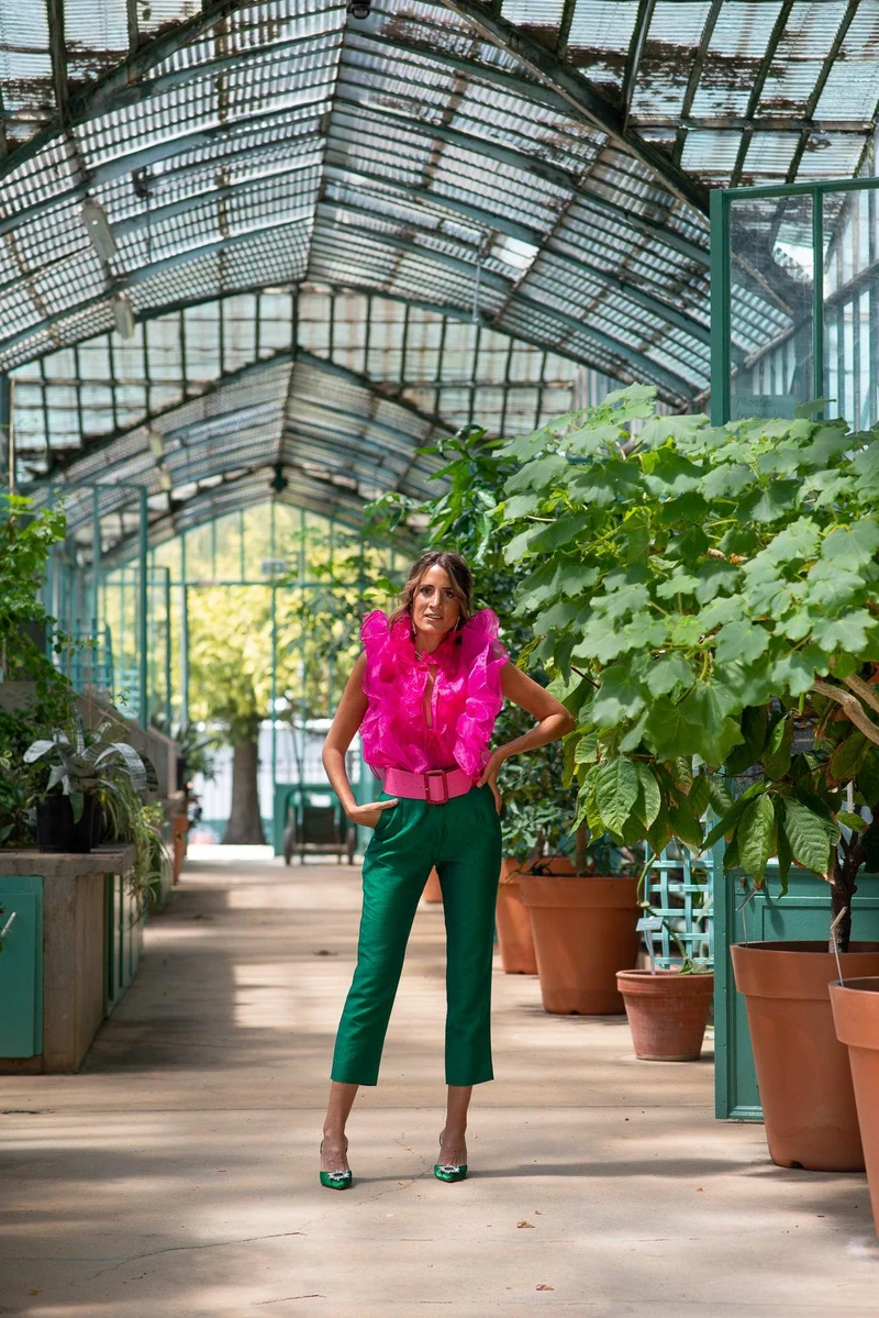 Pantalon fuselé vert