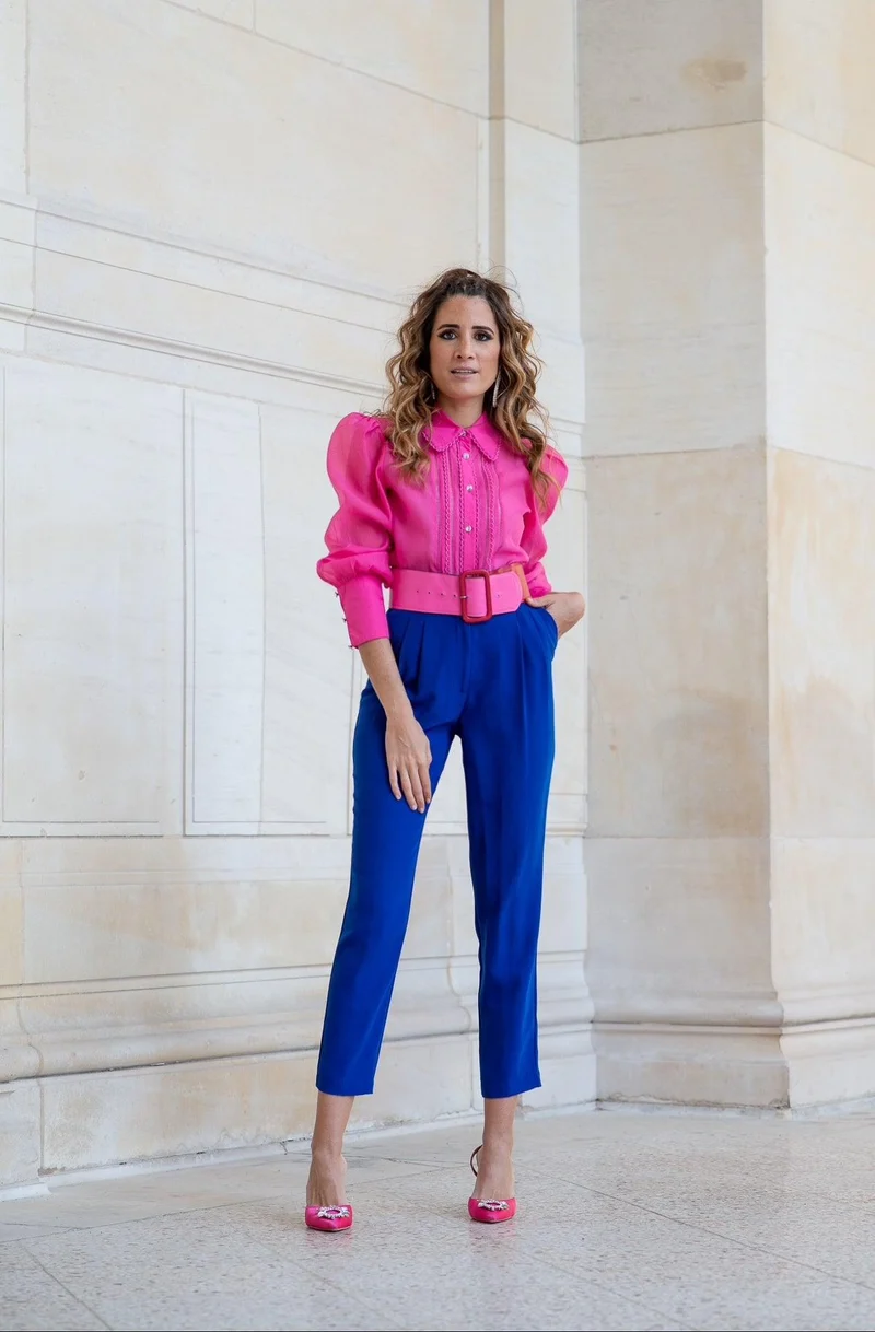 Pantalon fuselé bleu royal
