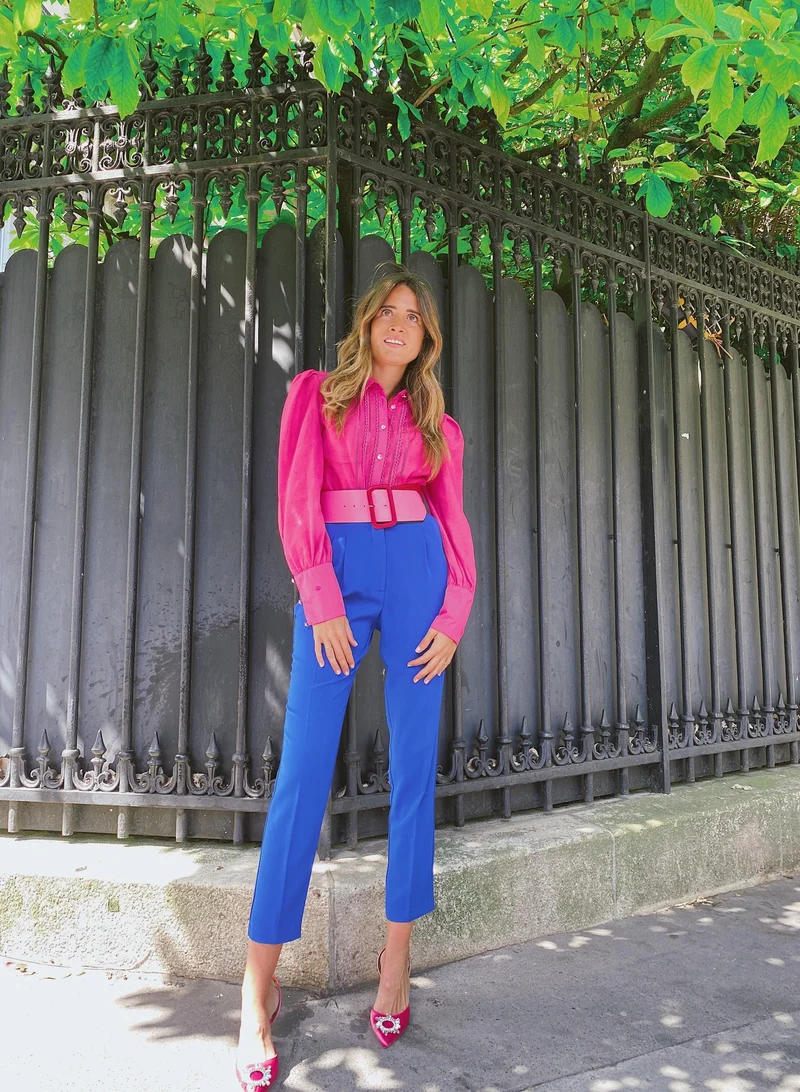 Pantalon fuselé bleu royal
