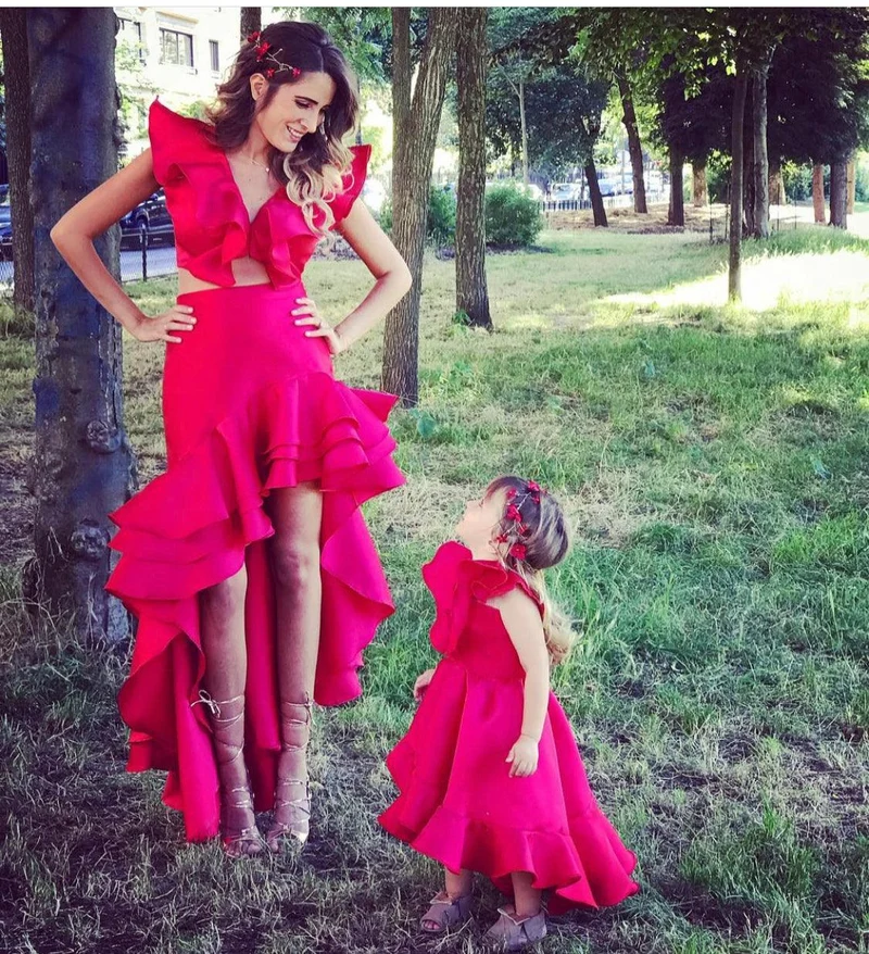 Ensemble créa asymétrique rouge