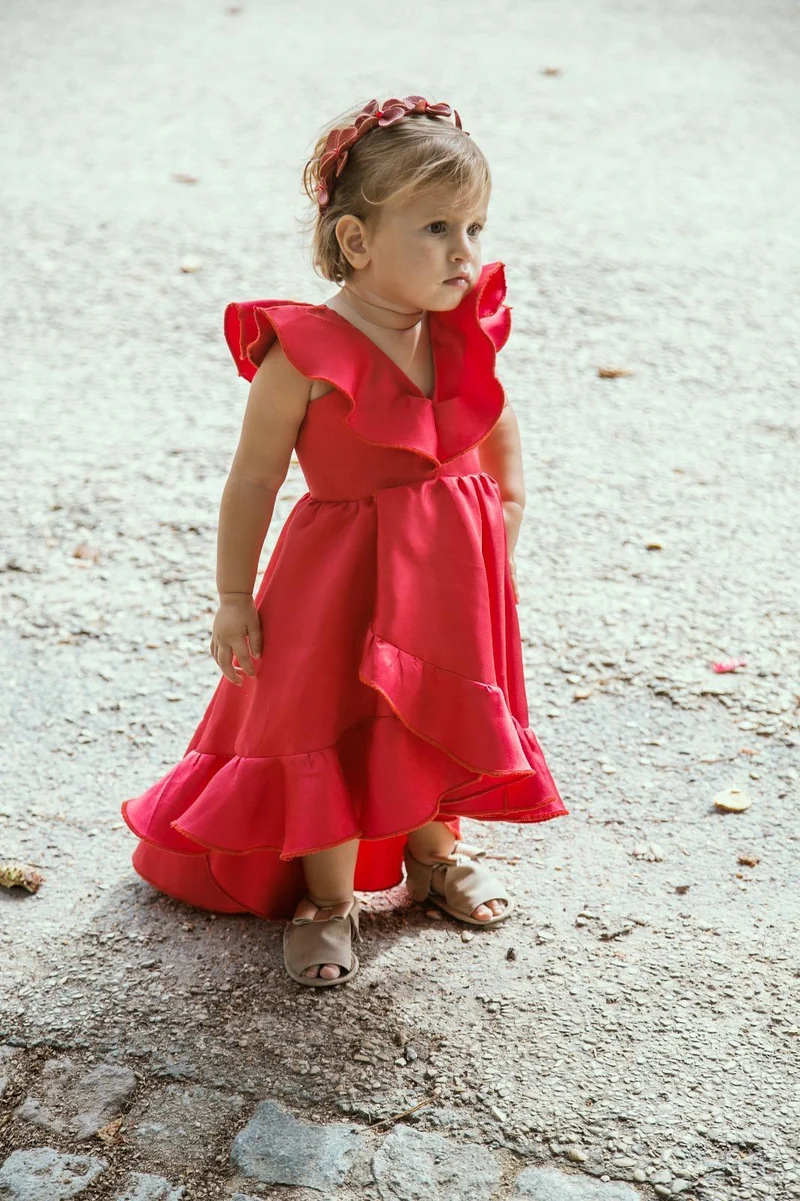 Ensemble créa asymétrique rouge