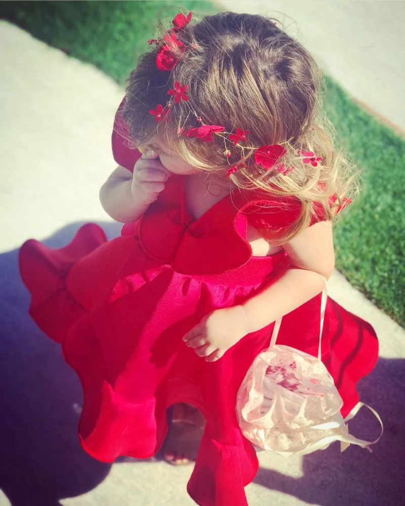 Ensemble créa asymétrique rouge