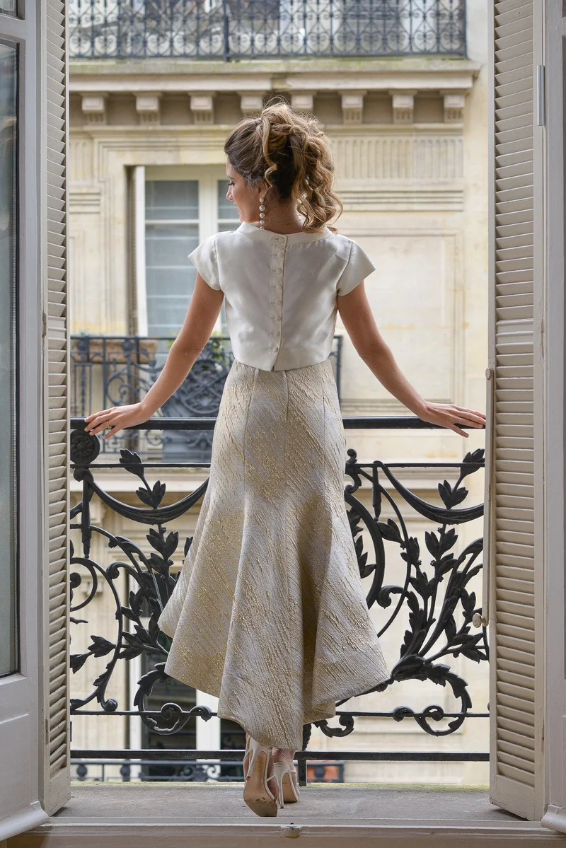 Jupe Istanbul jacquard doré