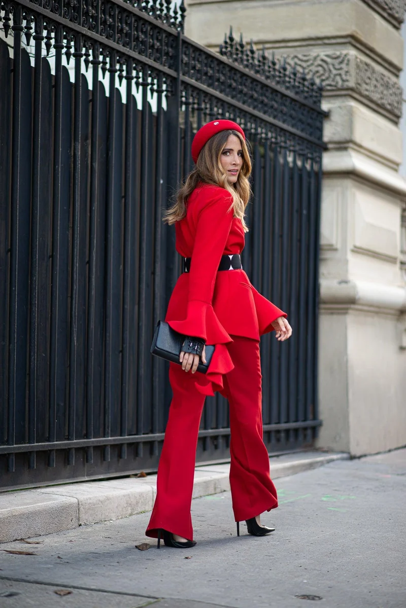 Ensemble Capucine smocking rouge