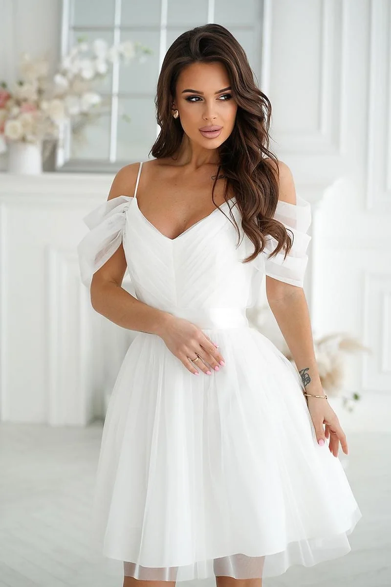 Robe de cocktail évasée en tulle