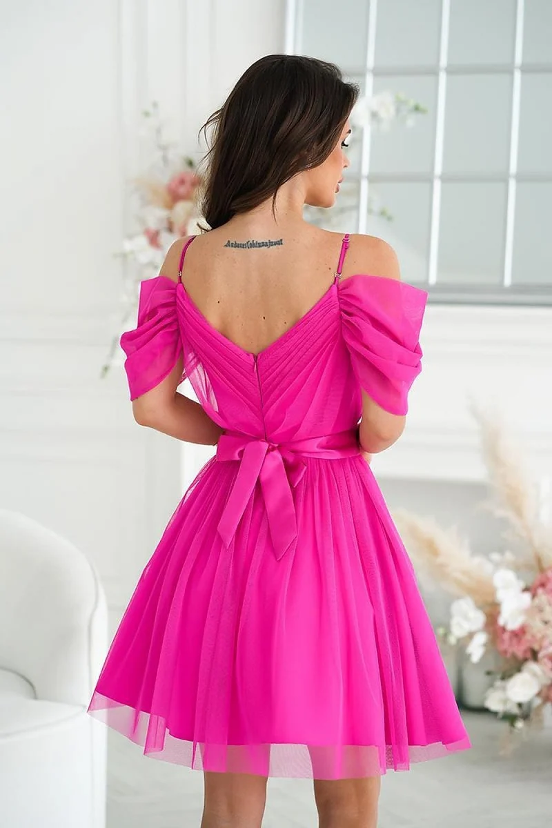 Robe de cocktail évasée en tulle