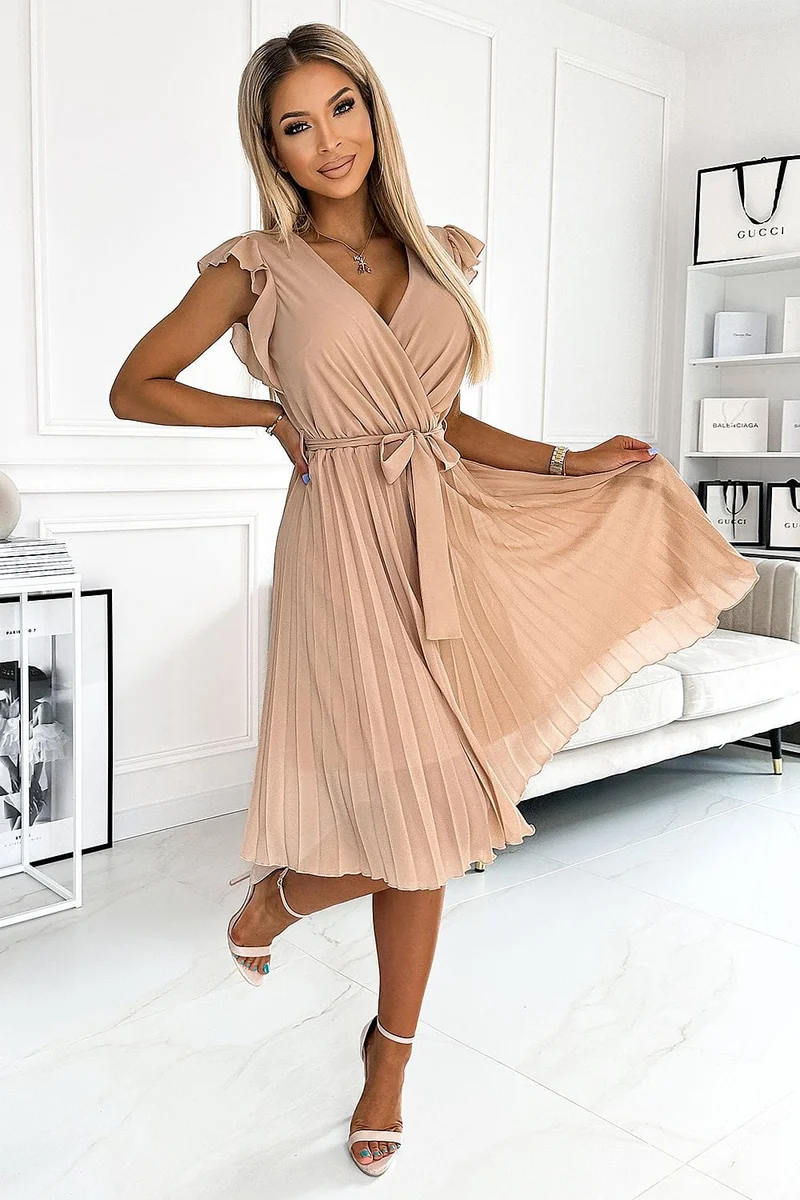 Robe de cocktail jupe plissée