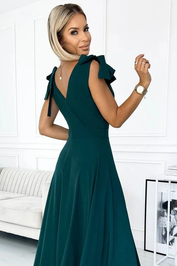 Robe de soirée verte longue chic