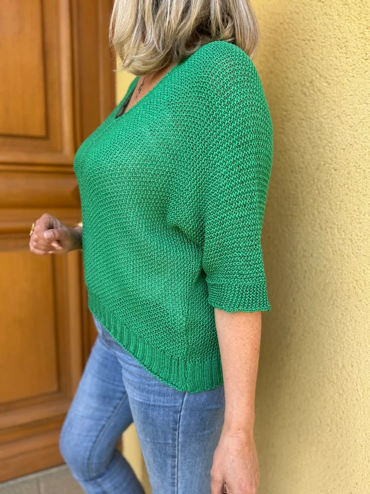 Pull ajouré Mathéo vert brésil