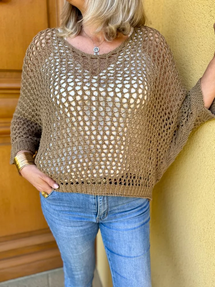Pull ajouré Antonio chocolat