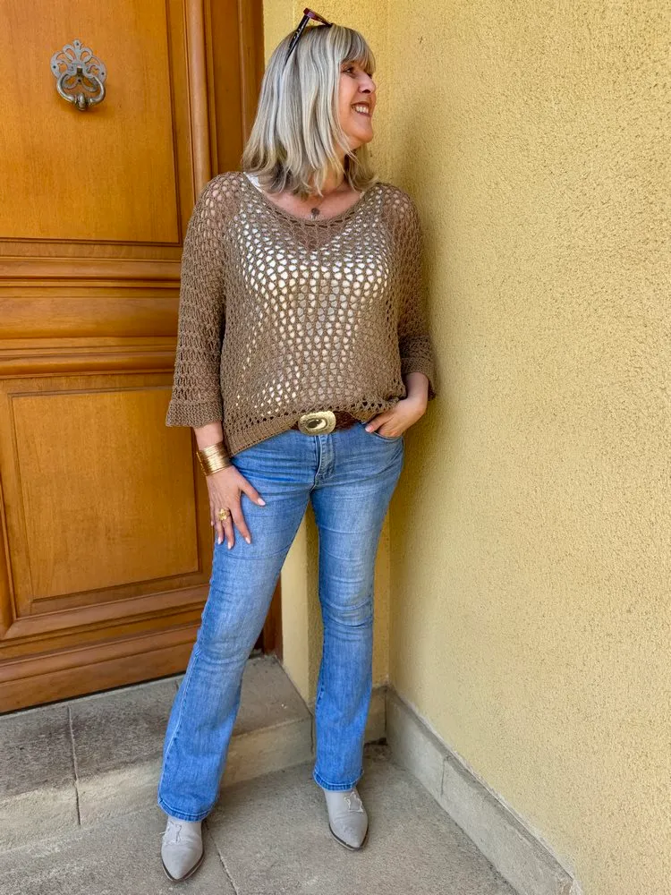Pull ajouré Antonio chocolat