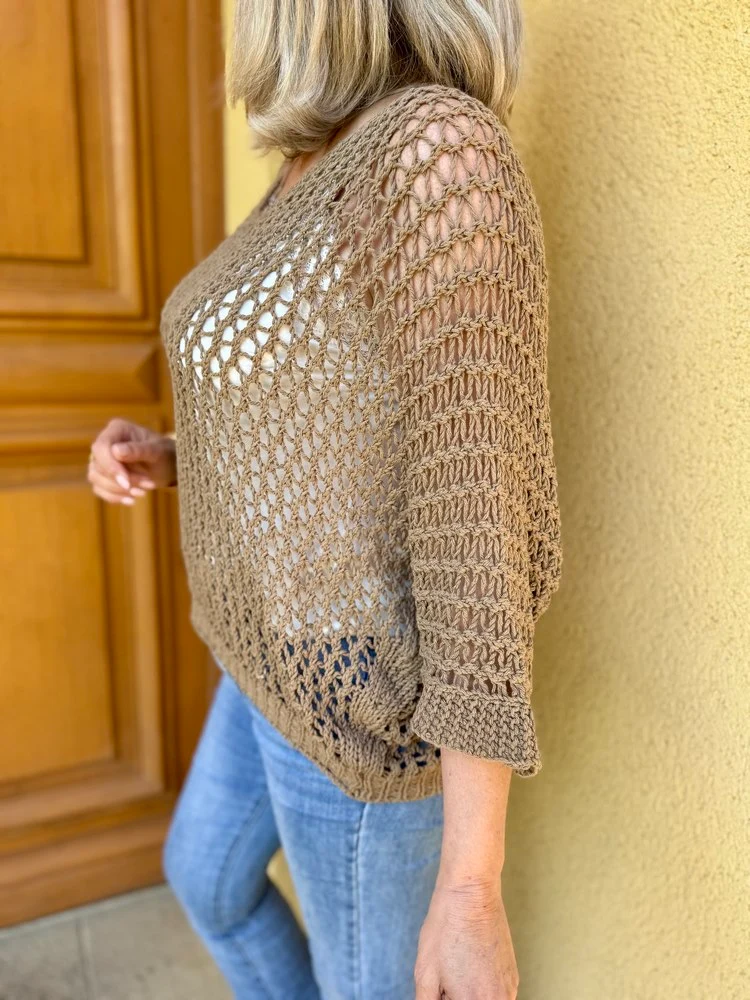 Pull ajouré Antonio chocolat